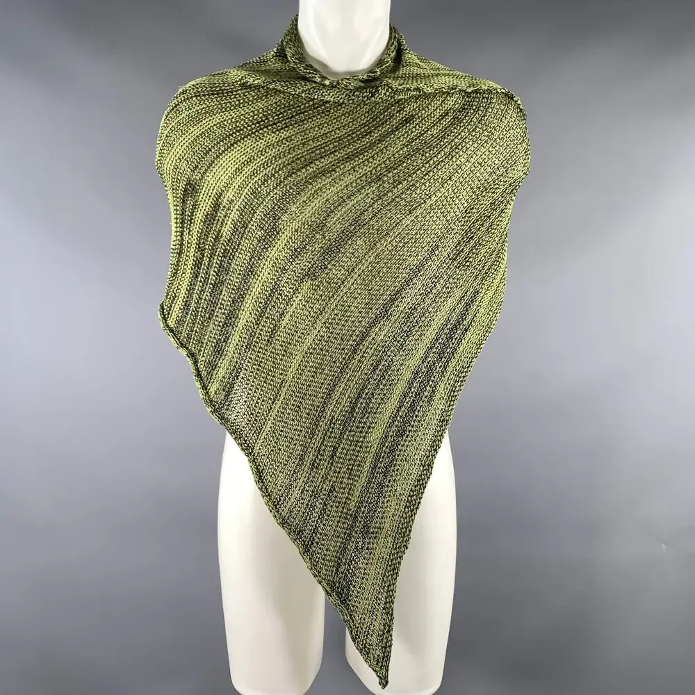 NO BRAND Black Lime Knit Scarves